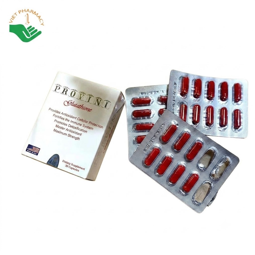 Provini Glutathione Eagle USA hỗ trợ làm trắng da, chống oxy hóa, giải độc gan (Hộp 30 viên)