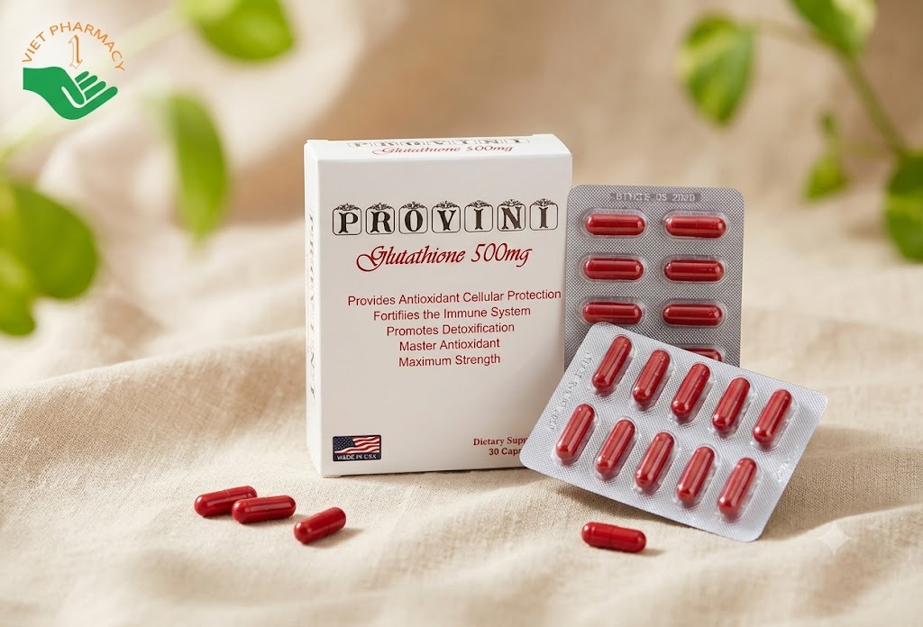 Provini Glutathione Eagle USA hỗ trợ làm trắng da, chống oxy hóa, giải độc gan (Hộp 30 viên)