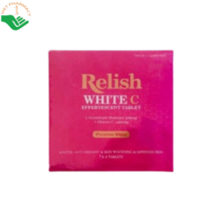Relish White C Effervescent Tablet Reliv Pharma hỗ trợ làm sáng da và cải thiện da không đều màu (Hộp 7 vỉ x 4 viên)