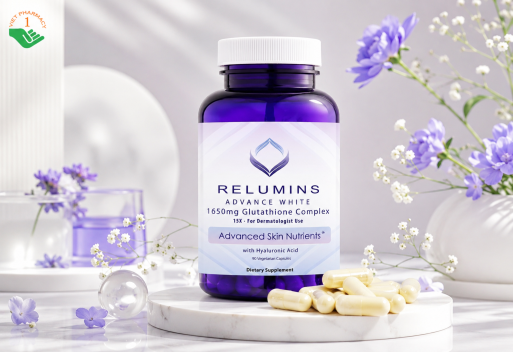 Relumins Advance White Glutathione Complex hỗ trợ dưỡng trắng, trẻ hóa làn da (Hộp 90 viên)