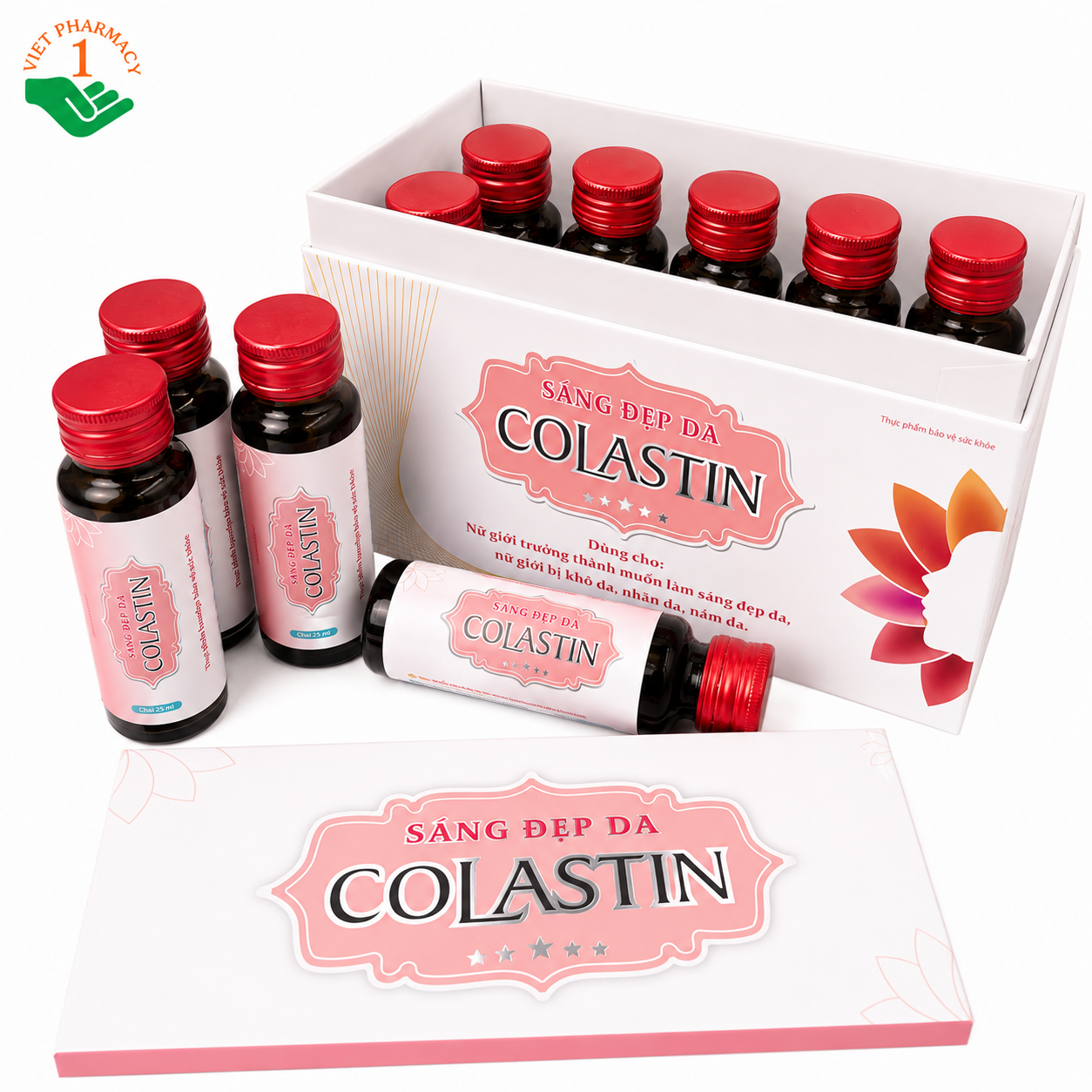 Sáng Đẹp Da Colastin hỗ trợ cải thiện độ ẩm, tăng độ đàn hồi cho da (Hộp 10 chai x 50ml)