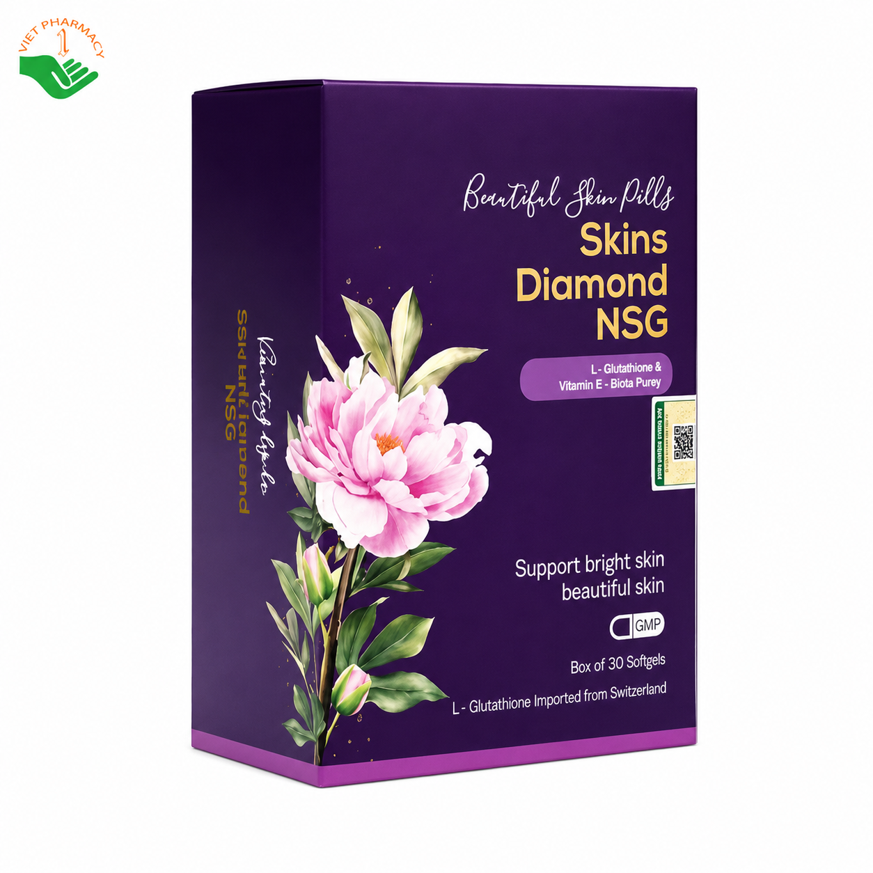 Skins Diamond NSG hỗ trợ nuôi dưỡng da, giảm sạm da, giúp da sáng khỏe (Hộp 30 viên)