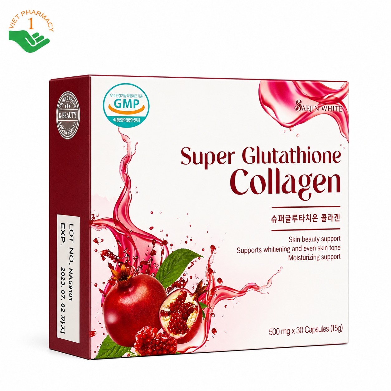 Super Glutathione Collagen Seajin White hỗ trợ trắng da, chống lão hóa toàn diện (Hộp 3 vỉ x 10 viên)