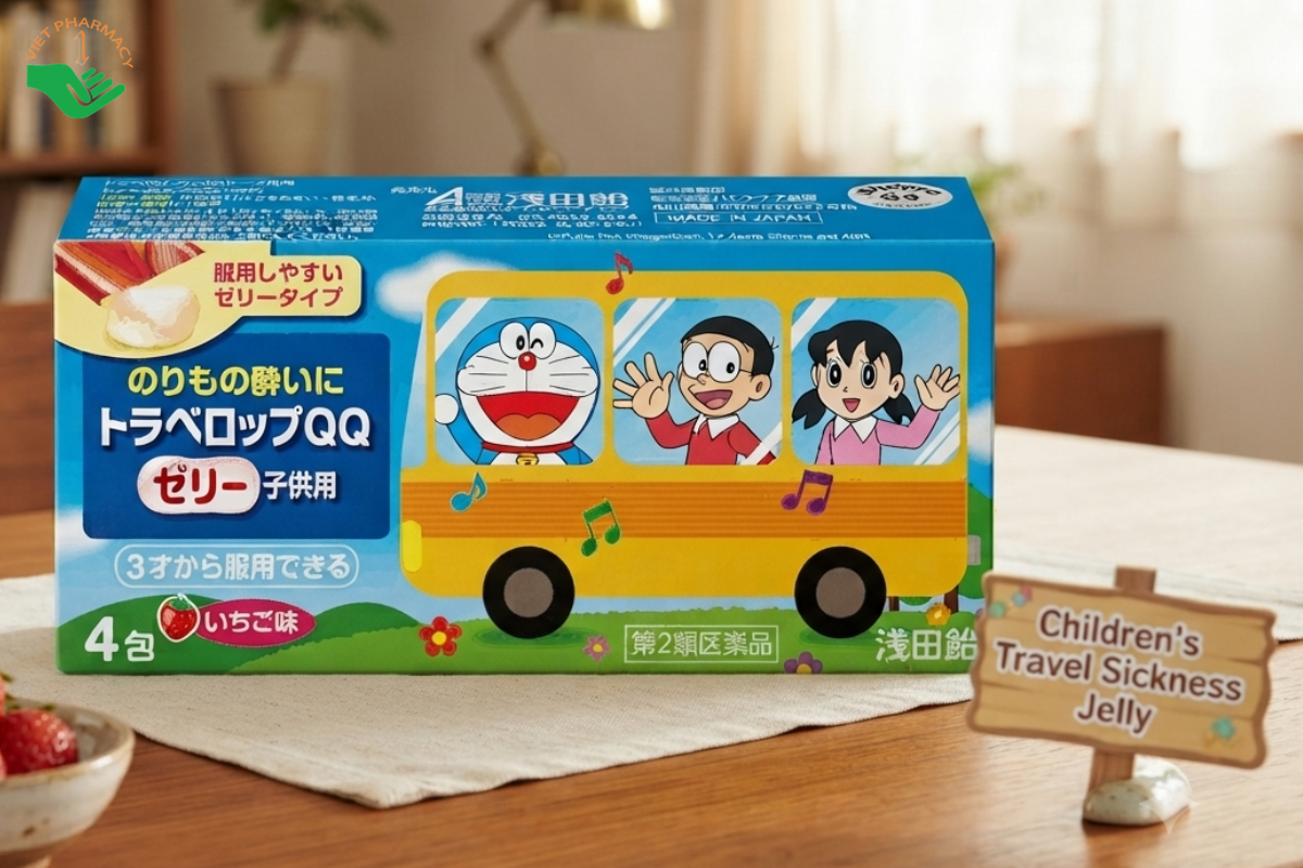Thạch chống say xe cho bé trên 3 tuổi Travelop Nhật