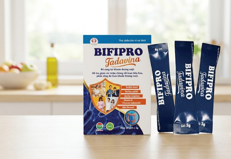 Thực phẩm bảo vệ sức khỏe bổ sung lợi khuẩn đường ruột Bifipro Tadavina (Hộp 20 gói x 3g)
