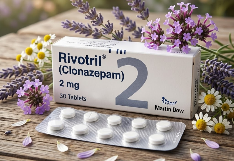 Thuốc điều trị động kinh và rối loạn hoảng sợ Clonazepam 2mg Roche (Hộp 2 vỉ x 10 viên)