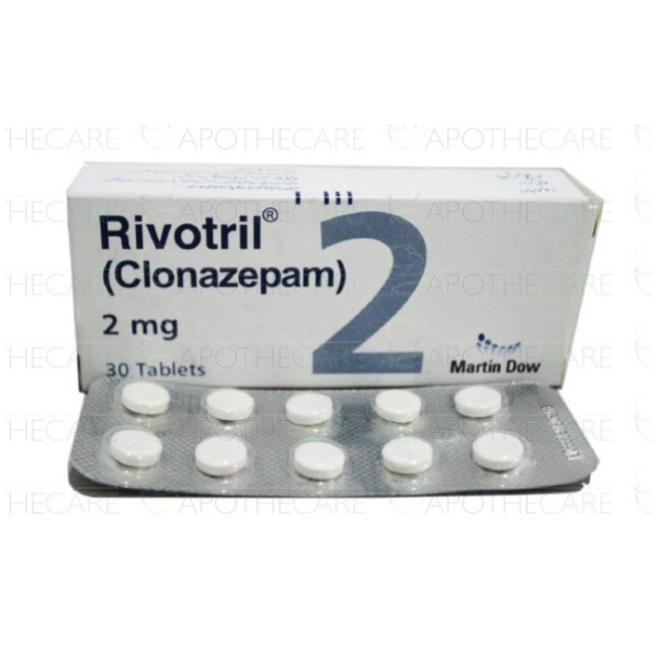 Thuốc điều trị động kinh và rối loạn hoảng sợ Clonazepam 2mg Roche (Hộp 2 vỉ x 10 viên)