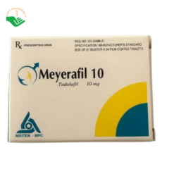 Thuốc Meyerafil 10 Meyer-BPC điều trị rối loạn cương dương (Hộp 1 vỉ x 4 viên)