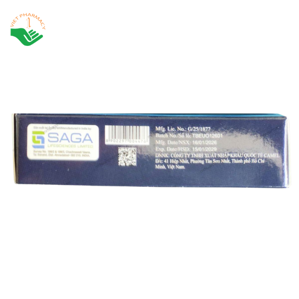 Thuốc điều trị rối loạn cương dương Tadakick 20mg Saga Lifesciences (Hộp 4 viên)