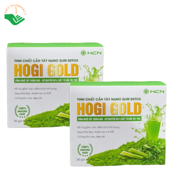 Tinh chất Cần tây Nano Slim Detox Hogi Gold Huyền Chi Ngọc thanh lọc cơ thể, chống lão hóa da (Hộp 30 gói)