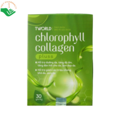 Tworld Chlorophyll Collagen Pluss IMC hỗ trợ tăng độ ẩm, giúp bề mặt da sáng và đều màu (Hộp 30 gói x 4g)