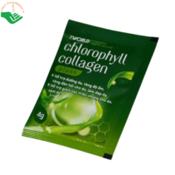 Tworld Chlorophyll Collagen Pluss IMC hỗ trợ tăng độ ẩm, giúp bề mặt da sáng và đều màu (Hộp 30 gói x 4g)
