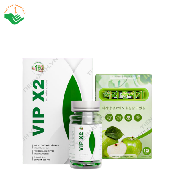 Viên giảm cân Vip X2 Tiến Hạnh hỗ trợ kiểm soát cân nặng và giảm mỡ (Hộp 30 viên)