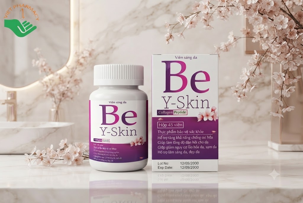 Viên uống Be Y-Skin giúp chống oxy hóa, chống lão hóa, hỗ trợ làm sáng da (Hộp 45 viên)