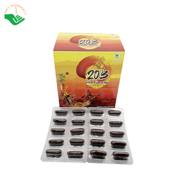 Viên uống bồi bổ sức khỏe 20B With Ginseng (Hộp 10 vỉ x 10 viên)