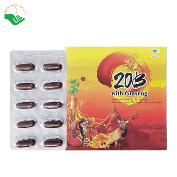 Viên uống bồi bổ sức khỏe 20B With Ginseng (Hộp 10 vỉ x 10 viên)