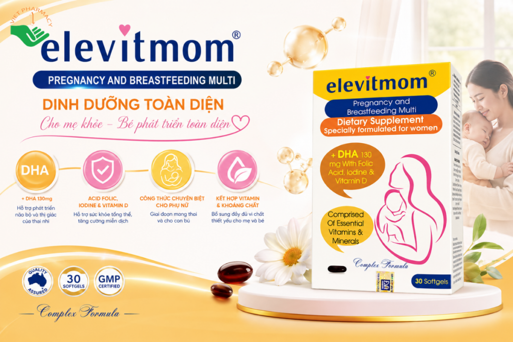 Viên uống Elevit Bayer bổ sung vitamin và khoáng chất cho mẹ bầu (Hộp 30 viên)