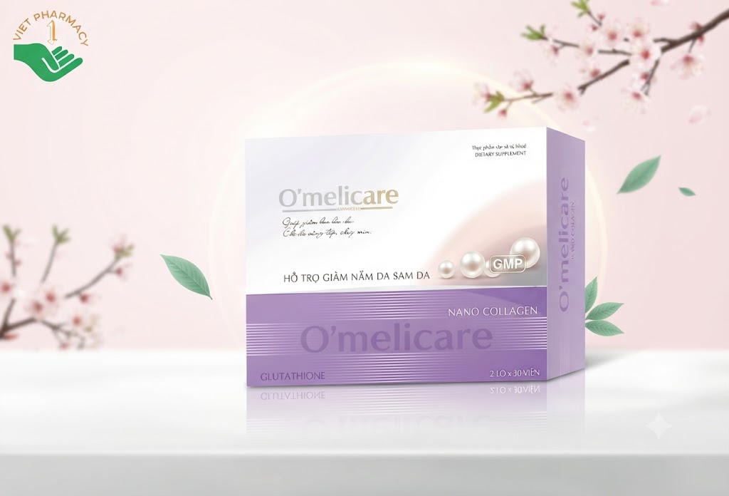 Viên uống O’melicare hỗ trợ giảm tình trạng nám da, sạm da, tàn nhang, giúp ngăn ngừa lão hóa da (Hộp 30 viên)
