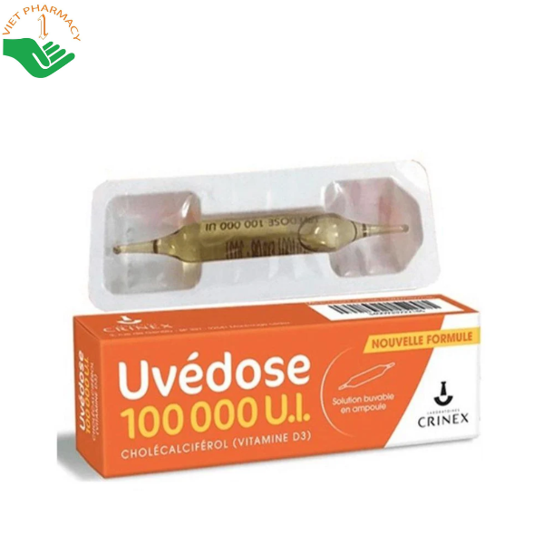 Vitamin D3 Uvedose 100.000IU hỗ trợ hấp thu canxi và giúp xương chắc khỏe (Ống 2ml)