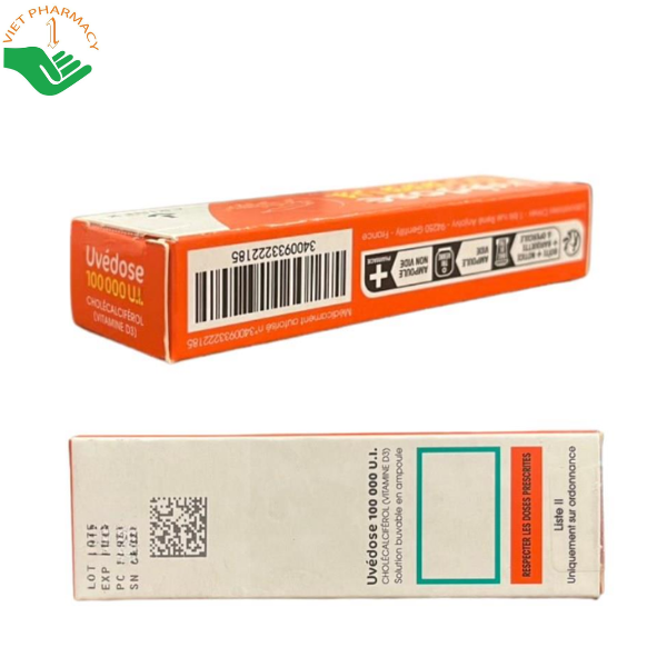 Vitamin D3 Uvedose 100.000IU hỗ trợ hấp thu canxi và giúp xương chắc khỏe (Ống 2ml)