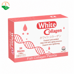 White Collagen Fish Collagen Peptide hỗ trợ chống oxy hóa, chống lão hóa, làm sáng da (Hộp 20 gói)