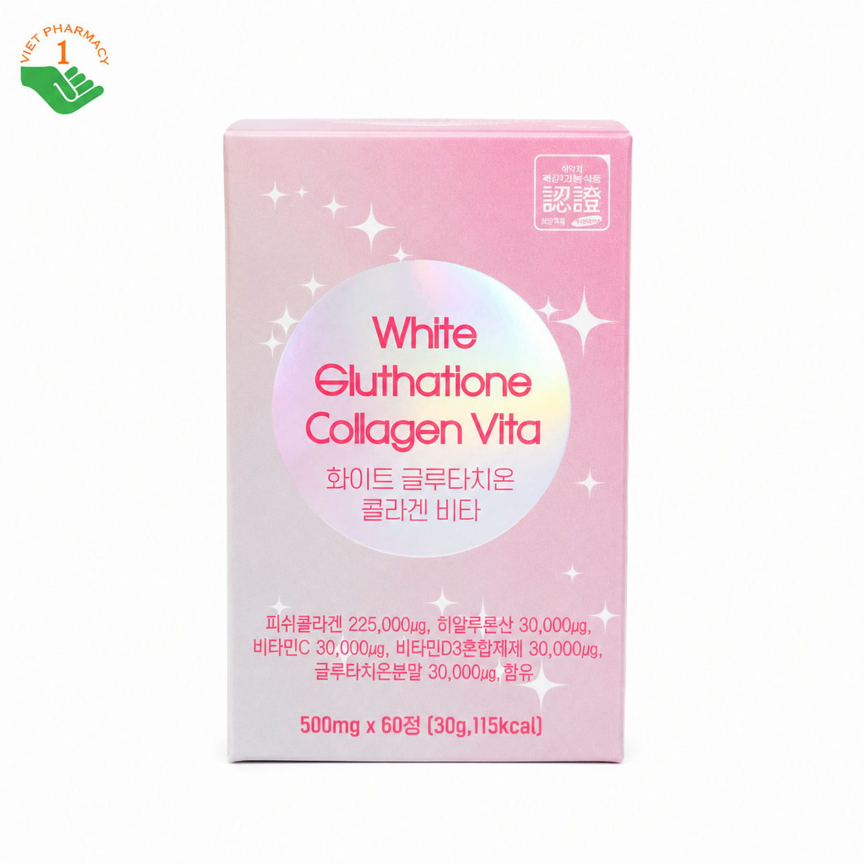 White Glutathione Collagen Vita hỗ trợ da trắng sáng, tăng độ đàng hồi và chống lão hóa (Hộp 60 viên)