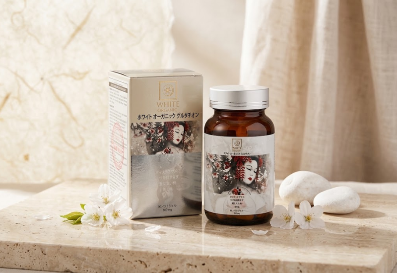 White Organic Glutathione Beauty Care Usa hỗ trợ làm sáng da, giảm lão hóa (Hộp 60 viên)