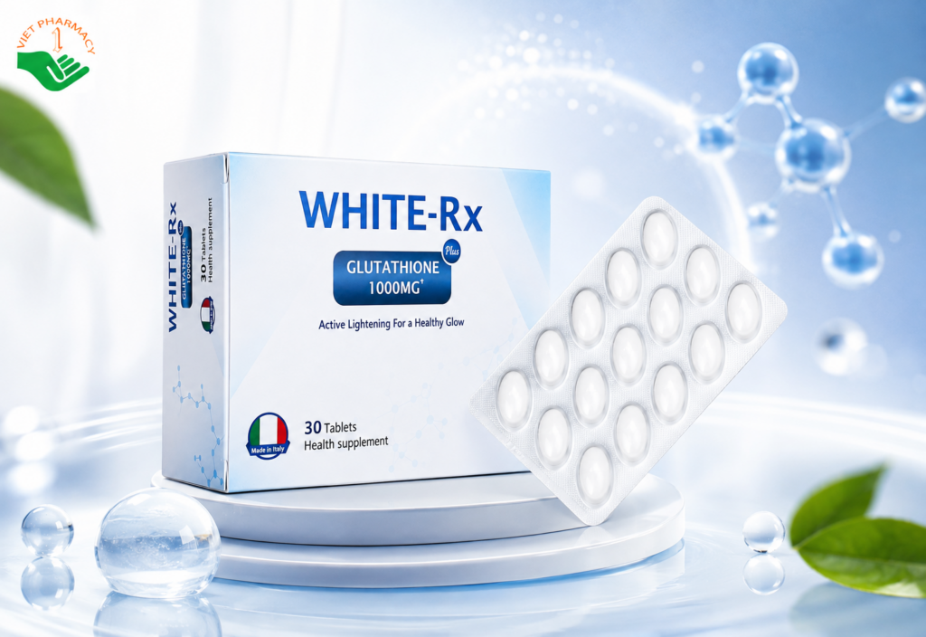 White Rx Glutathione Gricar hỗ trợ làm sáng da và ngăn ngừa lão hóa da (Hộp 30 viên)