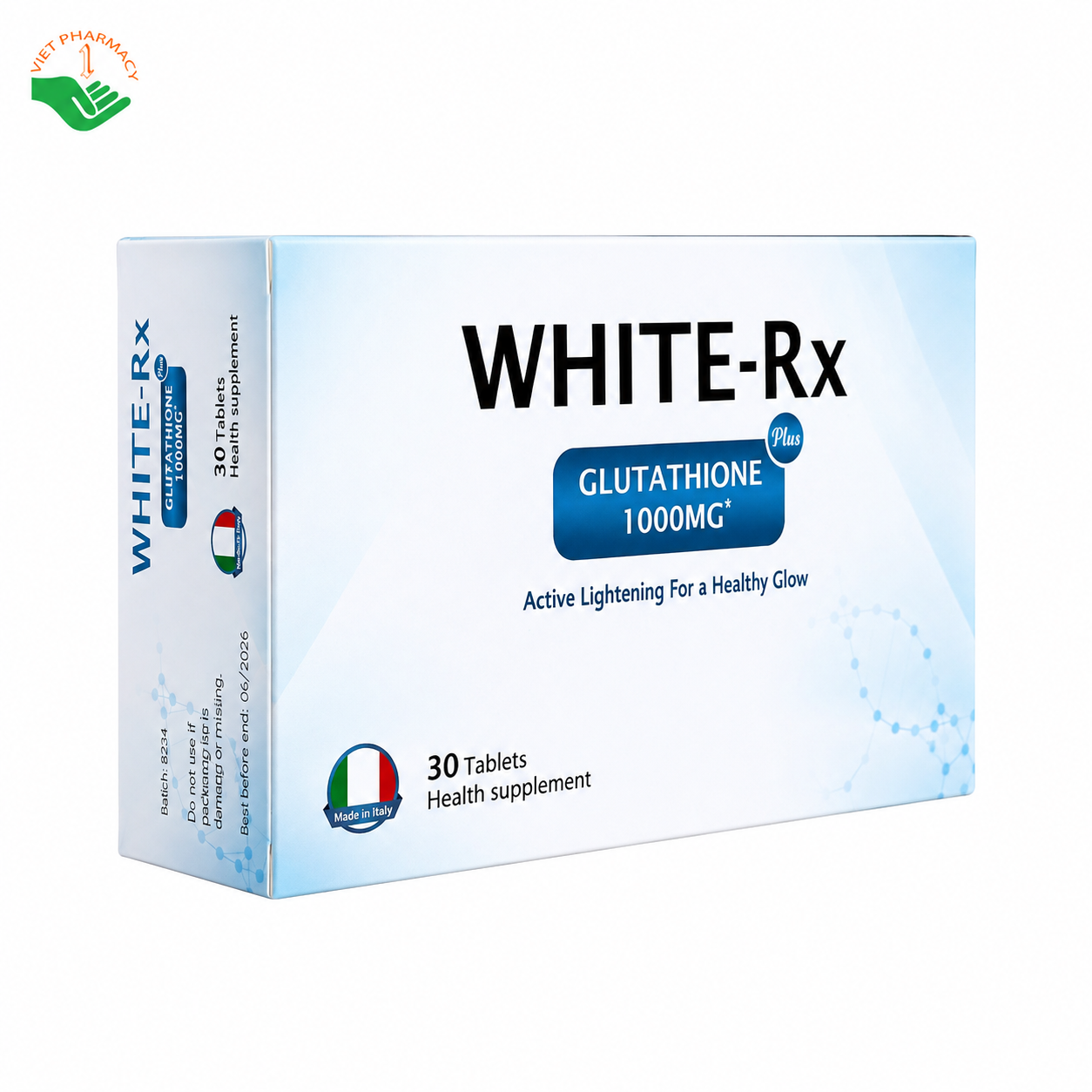 White Rx Glutathione Gricar hỗ trợ làm sáng da và ngăn ngừa lão hóa da (Hộp 30 viên)