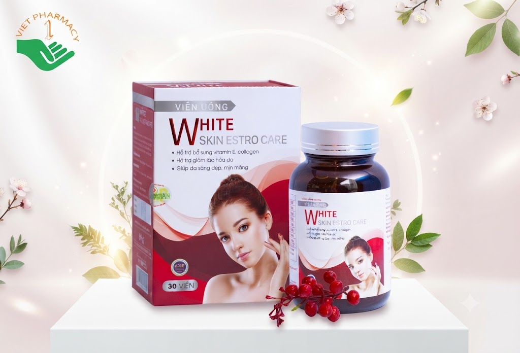 White Skin Estro Care hỗ trợ da trẻ hóa, cấp ẩm dưỡng da mềm mịn (Hộp 30 viên)