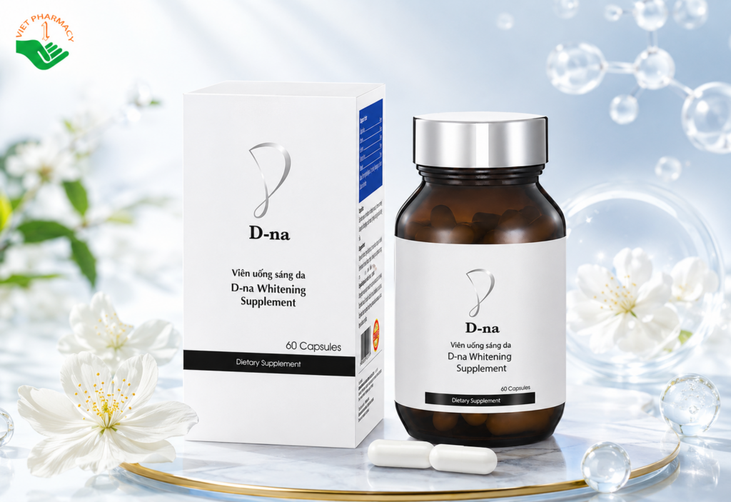 Whitening Supplement D-na hỗ trợ chống oxy hóa, giữ ẩm, làm trắng sáng da (Hộp 60 viên)