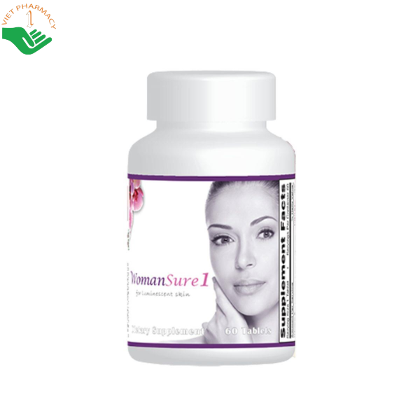 Womansure 1 Vinh Gia hỗ trợ làm sáng, giúp da mềm min, ngăn ngừa lão hóa (Hộp 60 viên)