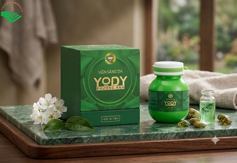 Yody Phương Anh Bách Thảo Dược giúp dưỡng da sáng đẹp, giảm tình trạng sạm da (Hộp 30 viên)