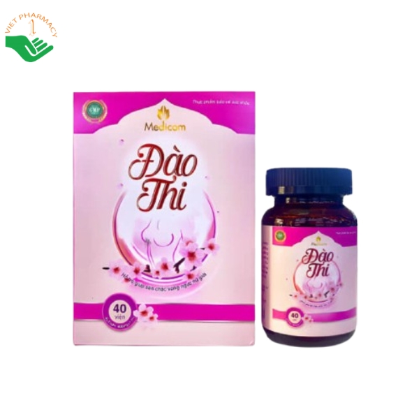 Thuốc Đào Thi (Lọ 40 viên) - Viên uống hỗ trợ làm săn chắc vòng ngực