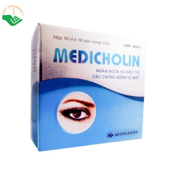 Thuốc Medicholin Mediplantex ngăn ngừa, điều trị bệnh về mắt (10 vỉ x 10 viên)
