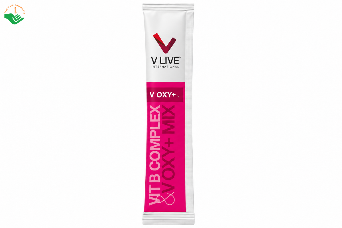 Bột pha uống V-Oxy+ V Live International hỗ trợ lưu thông tuần hoàn máu (Hộp 28 gói x 5g)