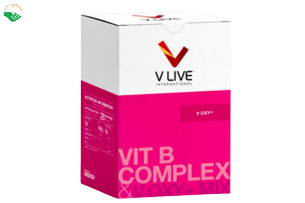 Bột pha uống V-Oxy+ V Live International hỗ trợ lưu thông tuần hoàn máu (Hộp 28 gói x 5g)