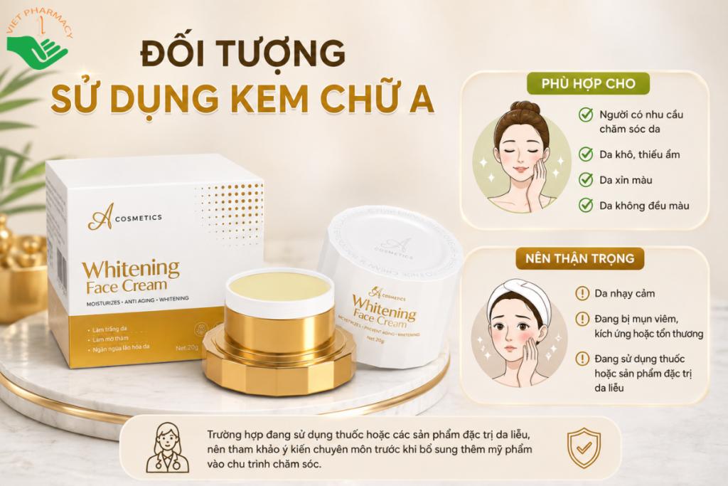Đối tượng sử dụng kem chữ A