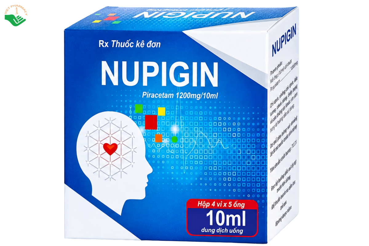 Dung dịch uống Nupigin CPC1 Hà Nội điều trị đau đầu và chóng mặt (Hộp 4 vỉ x 5 ống x 10ml)