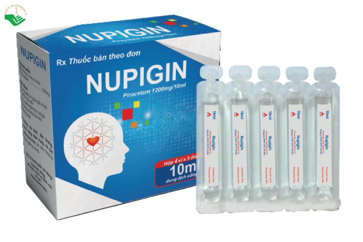 Dung dịch uống Nupigin CPC1 Hà Nội điều trị đau đầu và chóng mặt (Hộp 4 vỉ x 5 ống x 10ml)