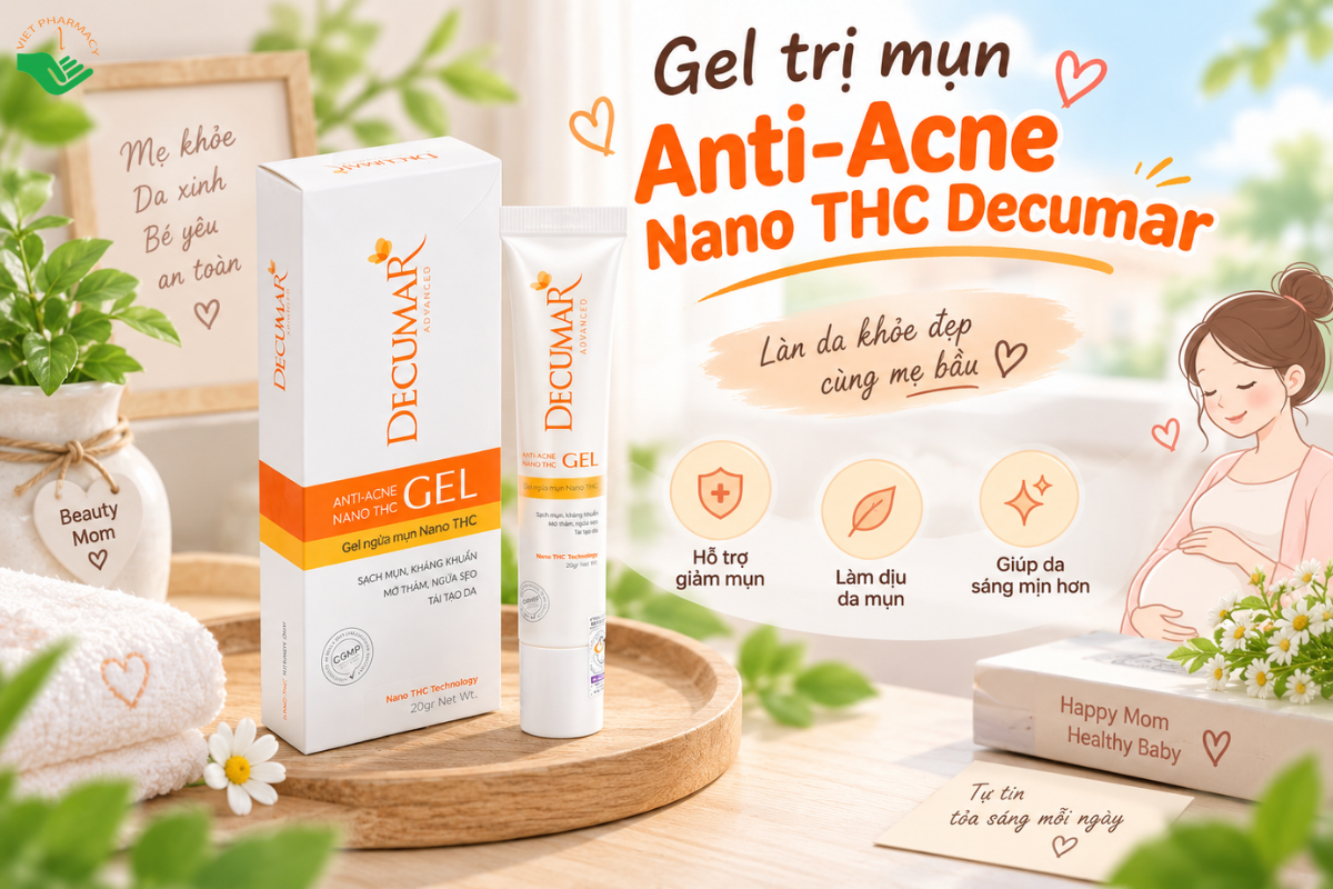 Gel trị mụn Anti-Acne Nano THC Decumar (Tuýp 20g)
