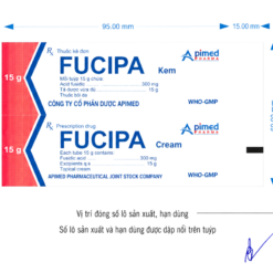 Kem bôi da Fucipa Cream Apimed điều trị nhiễm khuẩn ngoài da (Hộp 15g)