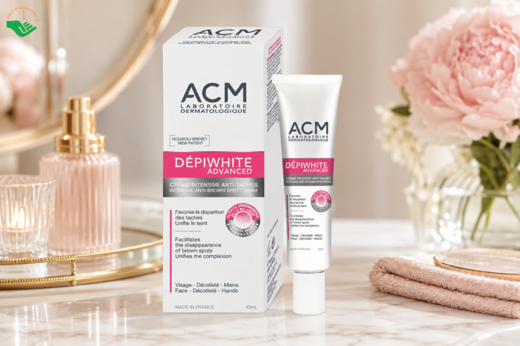 Kem trị nám ACM Depiwhite Advanced Intensive Anti Brown Spot Cream giúp làm mờ vết nám, sạm, tàn nhang và đốm nâu (Tuýp 40ml)