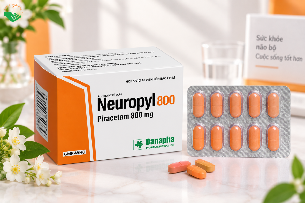 Neuropyl 800 Danapha dạng viên nén bao phim