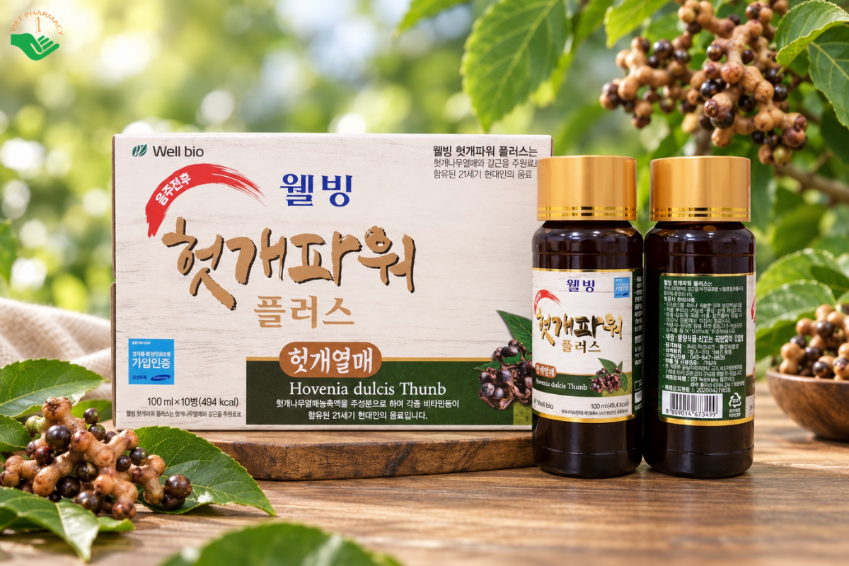 Nước giải rượu WellBio hỗ trợ bảo vệ chức năng gan (Hộp 10 chai x 100ml)