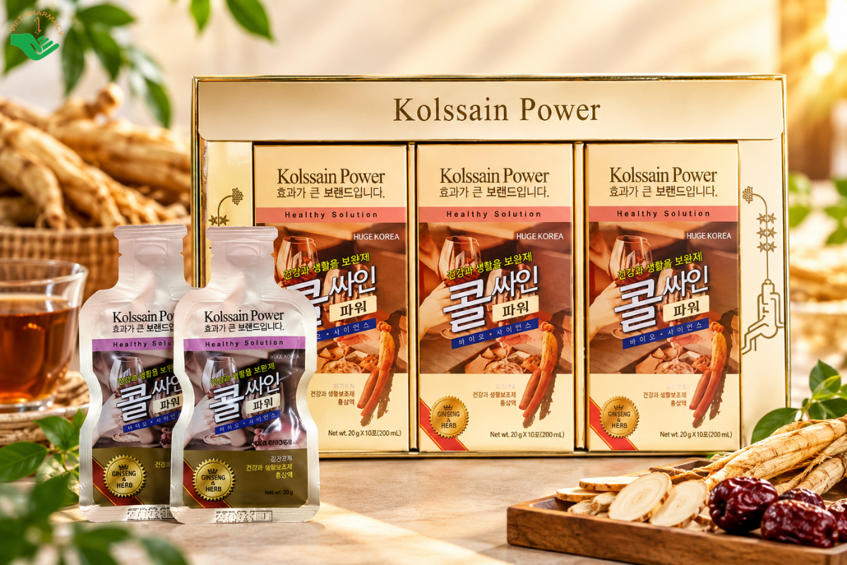 Nước uống Kolssain Power hỗ trợ giảm khó chịu sau khi uống rượu bia và say tàu xe (Hộp 18 gói x 35g)