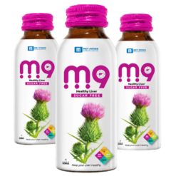 Nước uống bảo vệ gan M9 Met Foods hỗ trợ bảo vệ gan, giúp gan khỏe mạnh (Hộp 10 chai x 100ml)