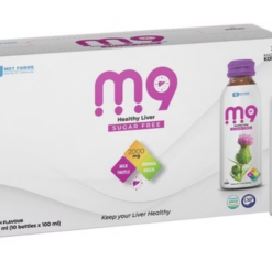 Nước uống bảo vệ gan M9 Met Foods hỗ trợ bảo vệ gan, giúp gan khỏe mạnh (Hộp 10 chai x 100ml)