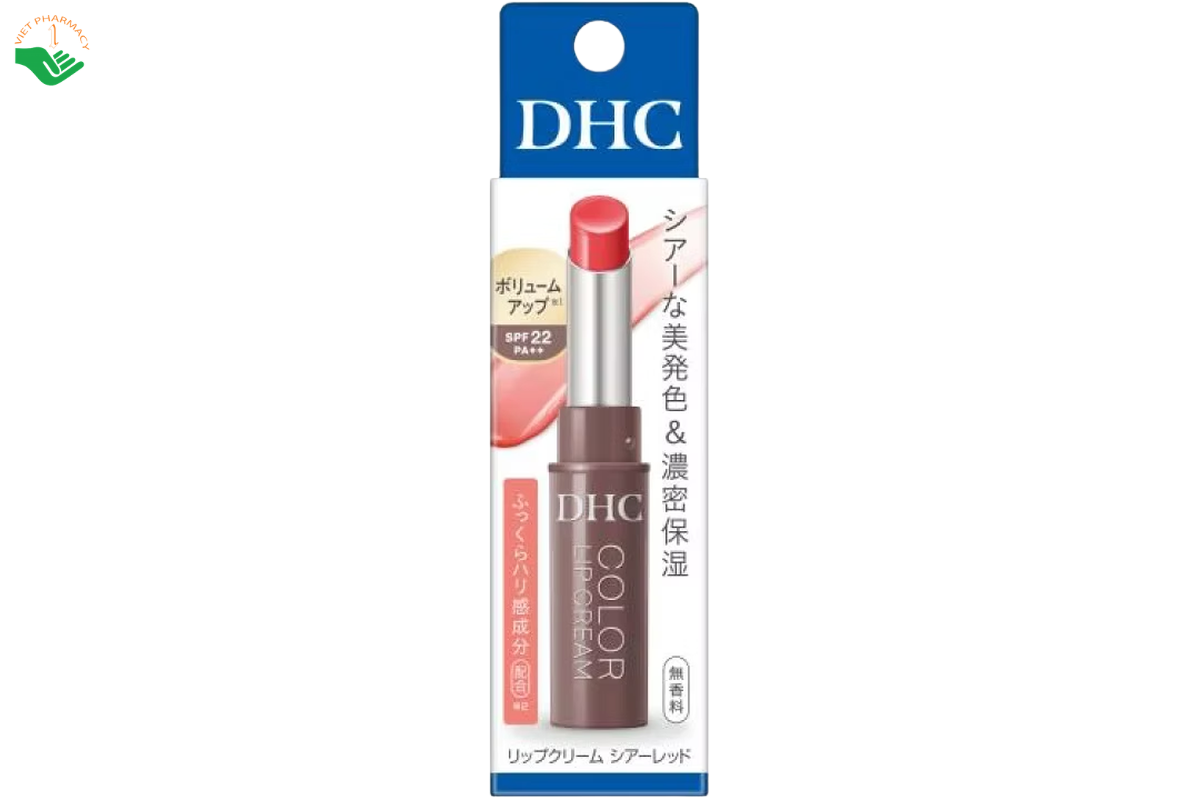 Son dưỡng màu Lip Cream Sheer Red DHC dưỡng ẩm, tạo màu và chống nắng cho môi (Thỏi 1.5g)