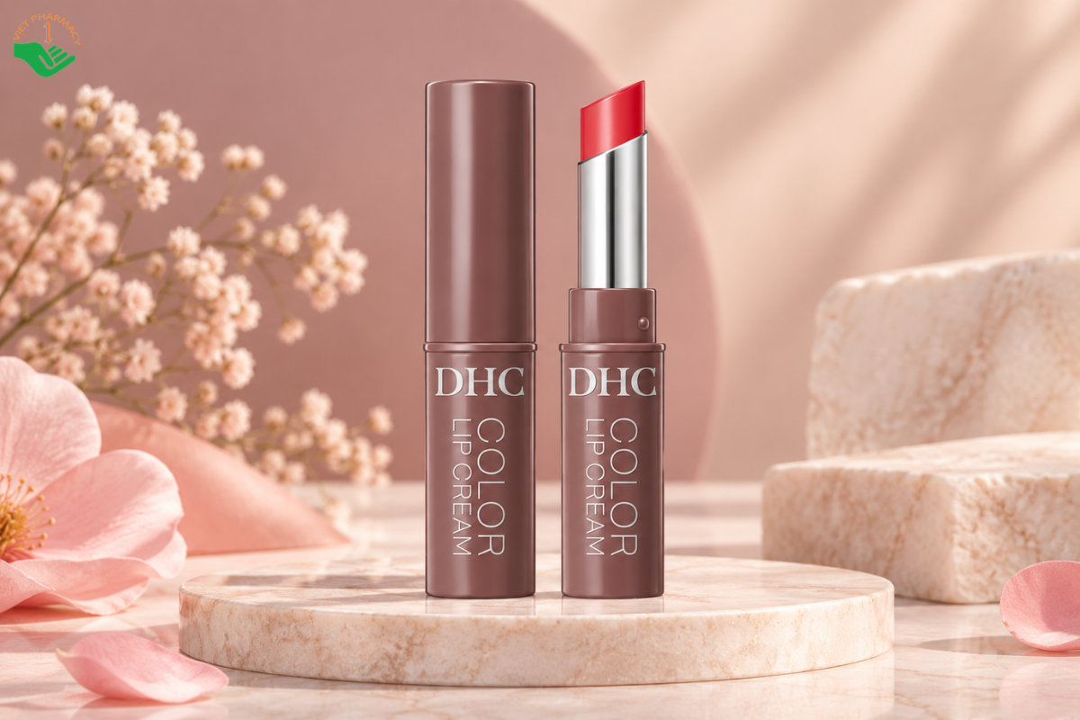 Son dưỡng màu Lip Cream Sheer Red DHC dưỡng ẩm, tạo màu và chống nắng cho môi (Thỏi 1.5g)
